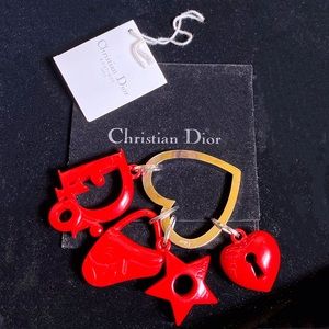 EUC DIOR CHRISTIAN RedHeartIcon Luxury Bag Charm